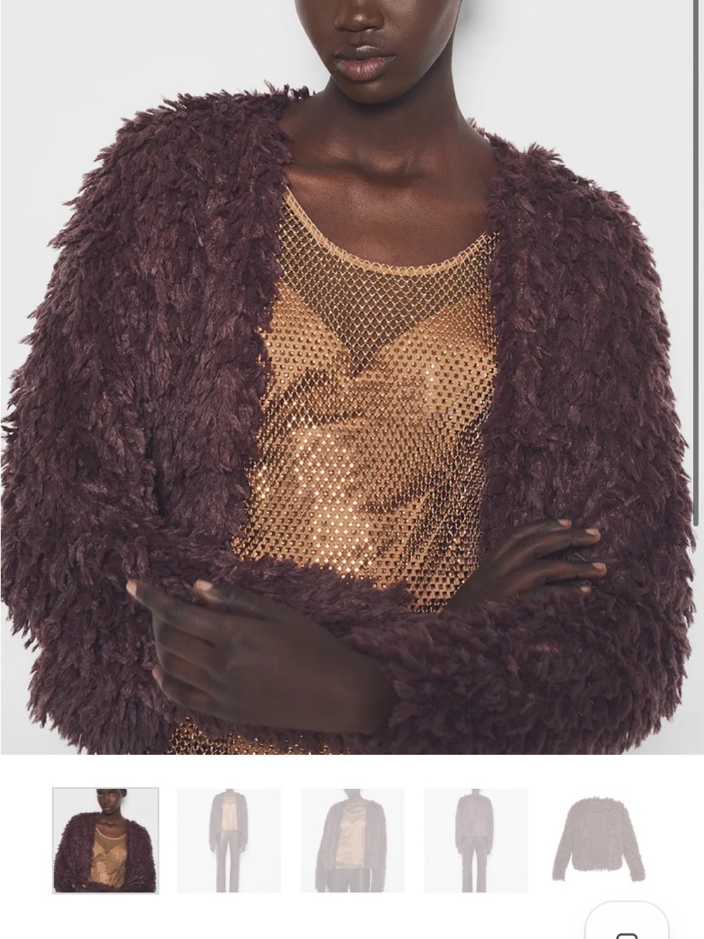 AS by Df Cindi Cardi port wine Teddy Open-Front Jacket